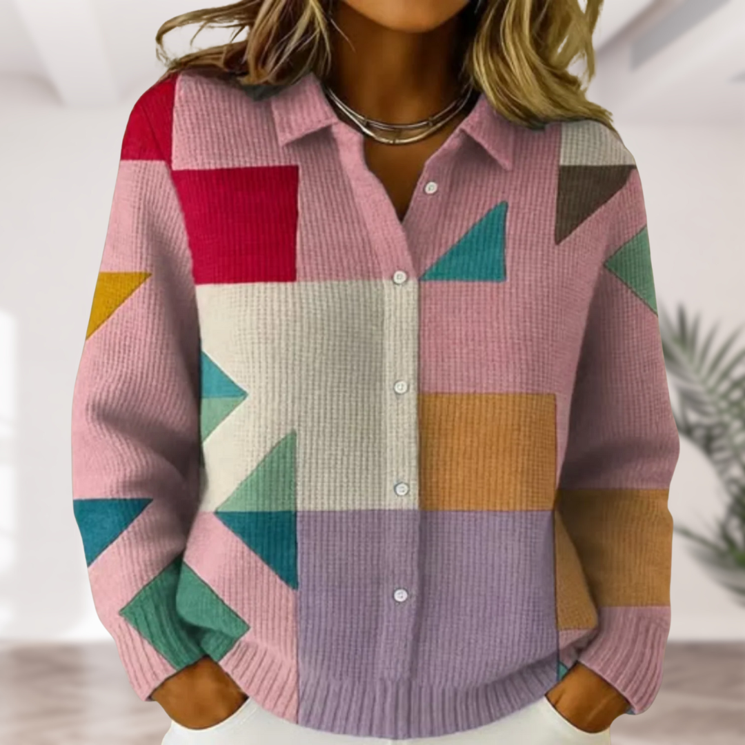 ZOEY™ | Stylish Abstract Print Cardigan