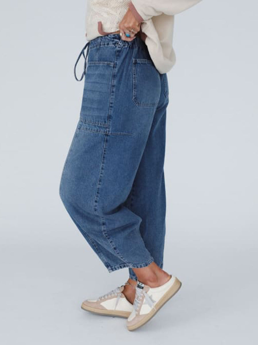 Women's Relaxed Fit Drawstring Denim Pants
