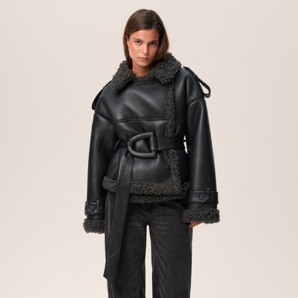 ARIA | BELTED SHEARLING COAT