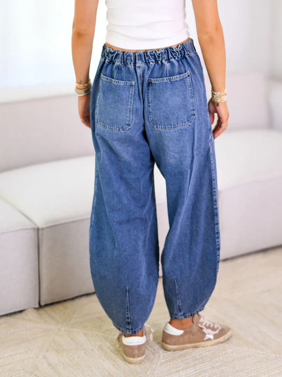 Women's Relaxed Fit Drawstring Denim Pants