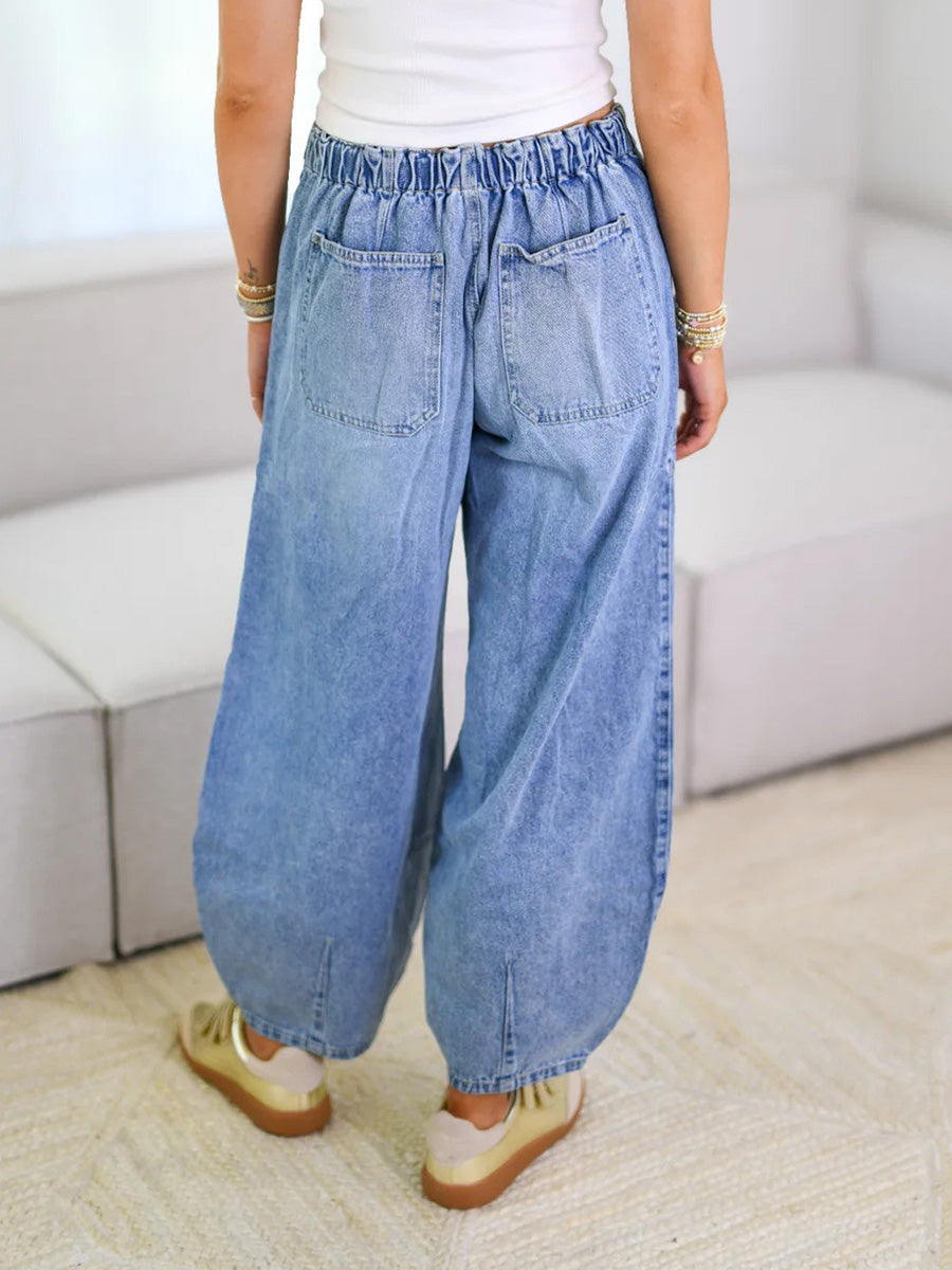 Women's Relaxed Fit Drawstring Denim Pants