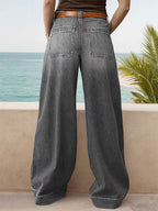 Relaxed Fit Wide Leg Denim Jeans