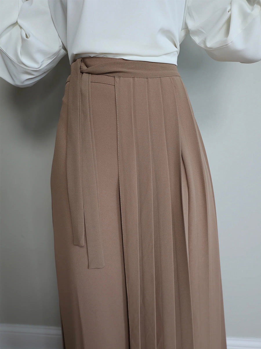 Lovely Pleated Overskirt Pants Set - Clearance Sale