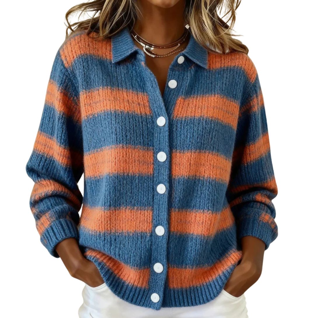 NATALIE | STRIPED KNITTED CARDIGAN