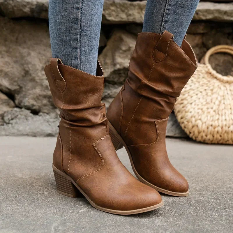 Colette™ | Classic Mid-Calf Western Boots