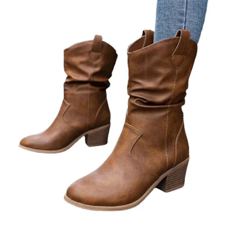 Colette™ | Classic Mid-Calf Western Boots