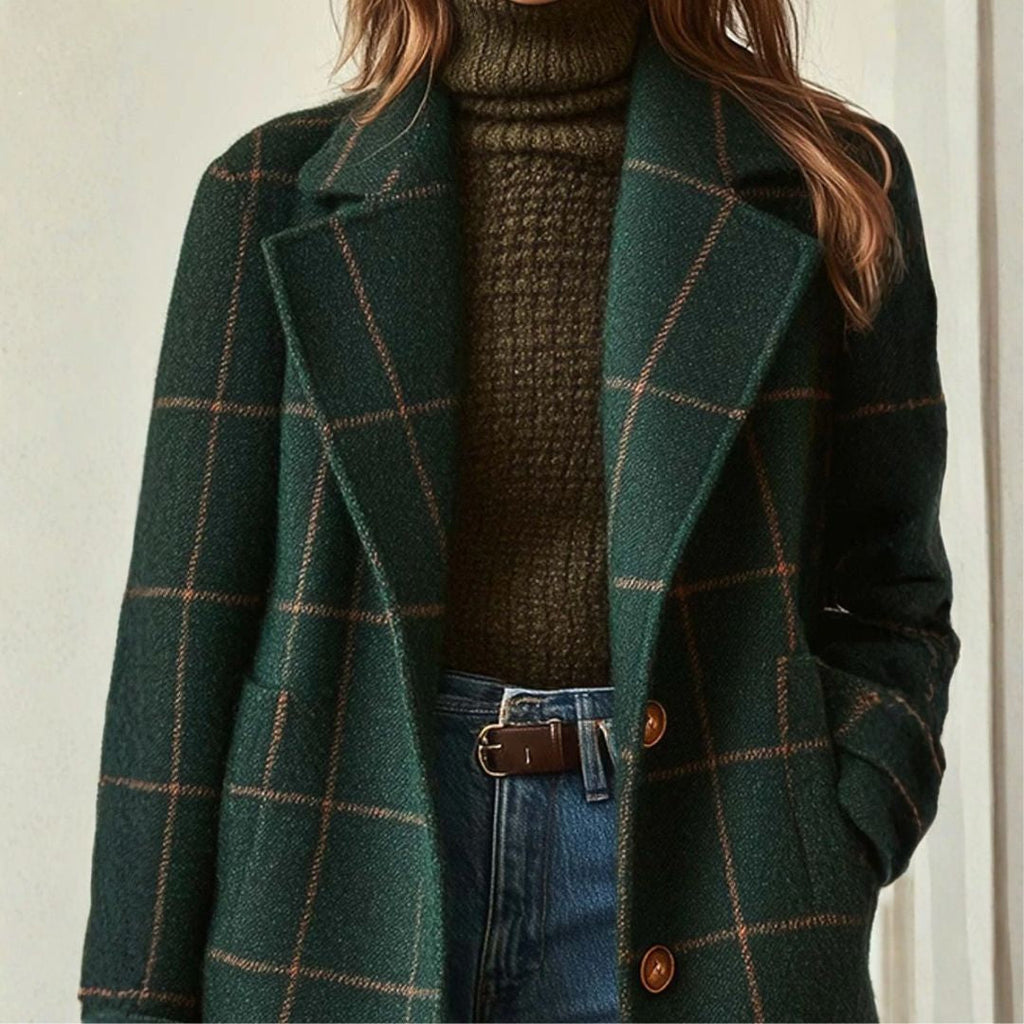VIOLA | RETRO PLAID TWEED COAT