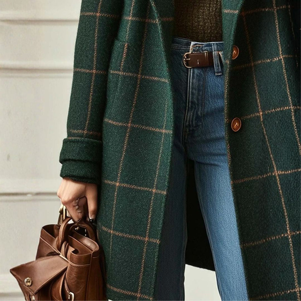 VIOLA | RETRO PLAID TWEED COAT