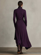SYDNEY | ASYMMETRICAL MAXI KNIT DRESS WITH ROLL NECK